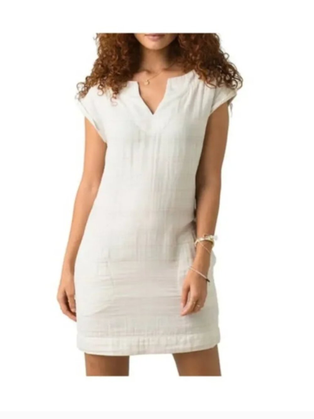 Prana Kai T-Shirt Dress Cream Stripe